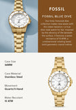 Fossil Blue Dive gold watch with white dial