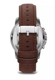 Fossil Grant Chronograph White Dial Brown Leather Strap Watch for Men - FS4735