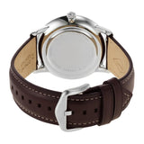 Fossil Neutra Minimalist Moonphase Silver Dial Brown Leather Strap Watch for Men - FS5905