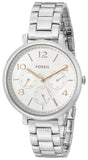 Fossil Jacqueline Multifunction White Dial Silver Steel Strap Watch for Women - ES3738