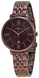 Fossil Jacqueline Brown Dial Brown Steel Strap Watch for Women - ES4100