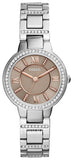 Fossil Virginia Taupe Dial Silver Steel Strap Watch for Women - ES4147