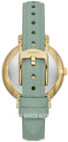 Fossil Jacqueline Analog Moonphase Mother of Pearl White Dial Green Leather Strap Watch for Women - ES5168