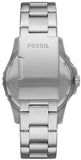 Fossil FB-01 Automatic Skeleton Black Dial Silver Steel Strap Watch for Men - ME3190