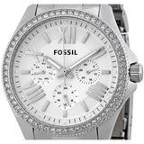 Fossil Cecile Chronograph Silver Dial Silver Steel Strap Watch for Women - AM4481