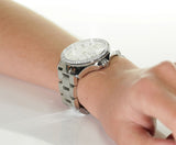 Fossil Cecile Chronograph Silver Dial Silver Steel Strap Watch for Women - AM4481