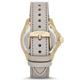 Fossil Cecile Champagne Dial Grey Leather Strap Watch for Women - AM4529