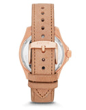 Fossil Cecile White Dial Beige Leather Strap Watch for Women - AM4532