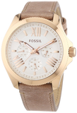 Fossil Cecile White Dial Beige Leather Strap Watch for Women - AM4532