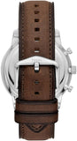 Fossil Neutra Chronograph White Dial Brown Leather Strap Watch for Men - FS5380