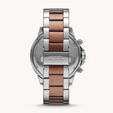Fossil Bannon Multifunction Brown Dial Two Tone Steel Strap Watch for Men - BQ2502