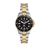 Fossil Blue Dive Three Hand Black Dial Two Tone Steel Strap Watch For Women - ES5349