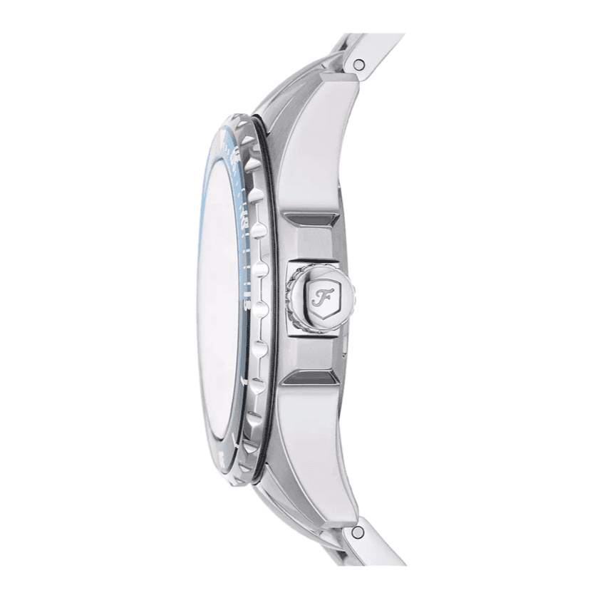 Fossil Blue Dive Three Hand Blue Dial Silver Steel Strap Watch For Women - ES5353