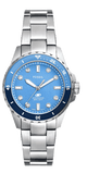 Fossil Blue Dive Three Hand Blue Dial Silver Steel Strap Watch For Women - ES5353