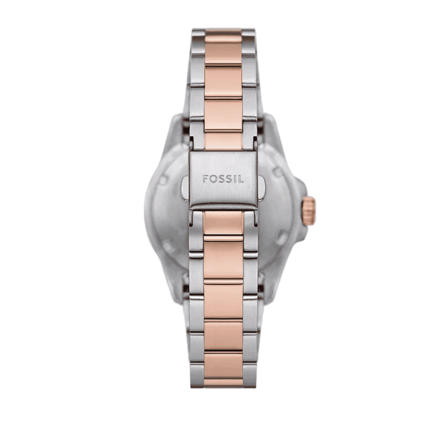 Fossil Blue Dive Three Hand Gray Dial Two Tone Steel Strap Watch For Women - ES5348