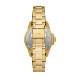 Fossil Blue Dive Three Hand White Dial Gold Steel Strap Watch For Women - ES5350