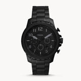 Fossil Bowman Chronograph Black Dial Black Steel Strap Watch for Men - FS5603