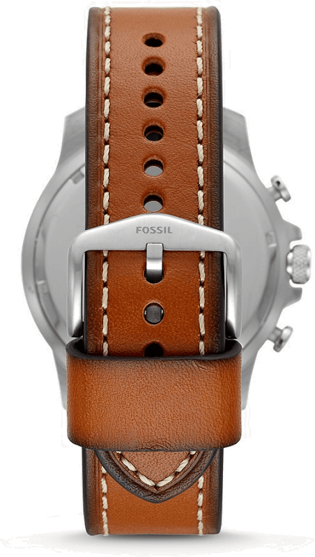 Fossil Bowman Chronograph Blue Dial Brown Leather Strap Watch for Men - FS5602