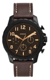 Fossil Bowman Chronograph Brown Dial Brown Leather Strap Watch for Men - FS5601