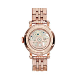 Fossil Boyfriend Automatic Skeleton Rose Gold Dial Rose Gold Steel Strap Watch for Women - ME3065
