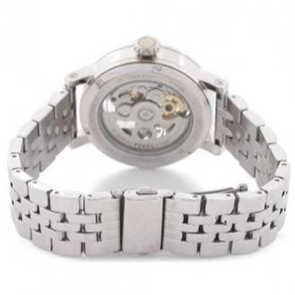 Fossil Boyfriend Automatic Skeleton Silver Dial Silver Steel Strap Watch for Women - ME3067