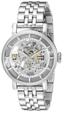 Fossil Boyfriend Automatic Skeleton Silver Dial Silver Steel Strap Watch for Women - ME3067