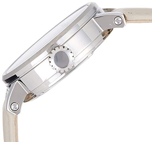 Fossil Boyfriend Automatic Skeleton Silver Dial White Leather Strap Watch for Women - ME3069