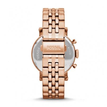 Fossil Boyfriend Chronograph Brown Dial Rose Gold Steel Strap Watch for Women - ES3494