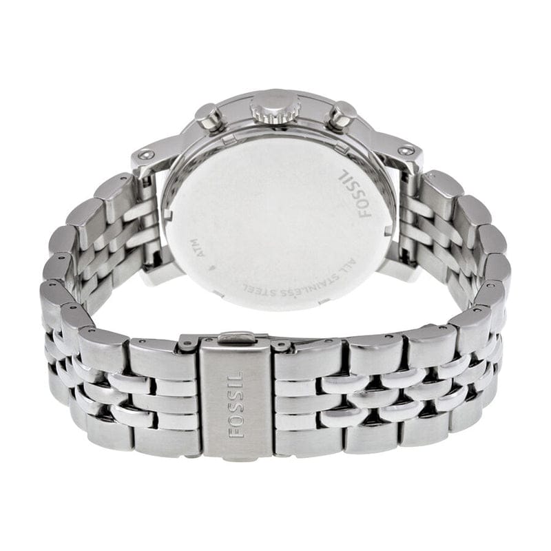 Fossil Boyfriend Chronograph Brown Dial Silver Steel Strap Watch for Women - ES3747