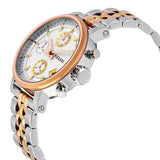 Fossil Boyfriend Chronograph White Dial Two Tone Steel Strap Watch for Women - ES3840