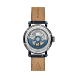 Fossil Boyfriend Skeleton Blue Dial Blue Leather Strap Watch for Women - ME3136