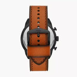 Fossil Bronson Black Dial Brown Leather Strap Watch for Men - FS5714
