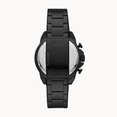 Fossil Bronson Chronograph Black Dial Black Steel Strap Watch for Men - FS5851