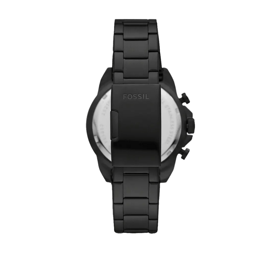 Fossil Bronson Chronograph Black Dial Black Steel Strap Watch for Men - FS5853