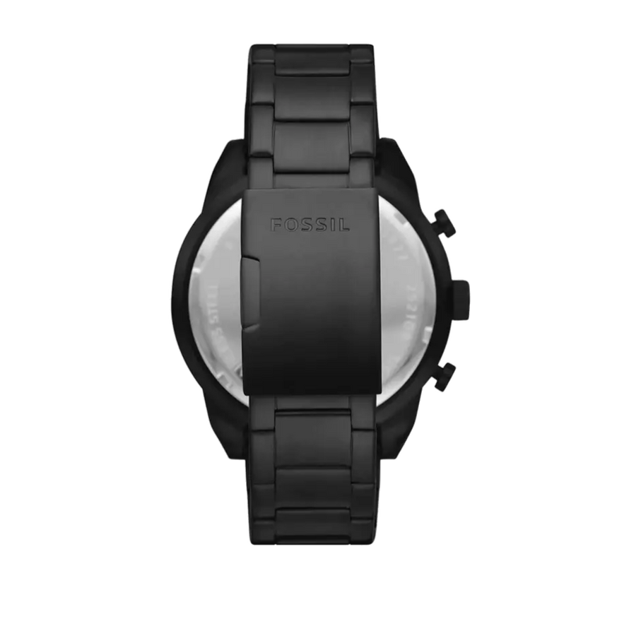 Fossil Bronson Chronograph Black Dial Black Steel Strap Watch for Men - FS5876