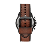 Fossil Bronson Chronograph Black Dial Brown Leather Strap Watch for Men - FS5856