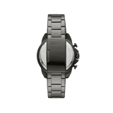 Fossil Bronson Chronograph Black Dial Grey Steel Strap Watch for Men - FS5852