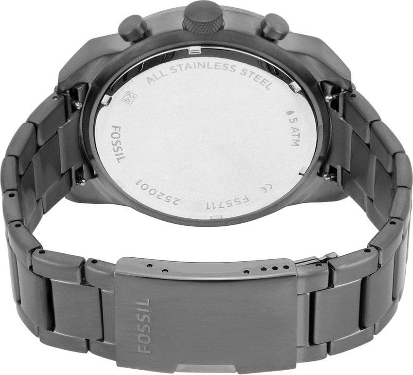 Fossil Bronson Chronograph Blue Dial Grey Steel Strap Watch for Men - FS5711