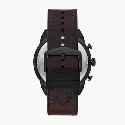 Fossil Bronson Chronograph Brown Dial Brown Leather Strap Watch for Men - FS5713