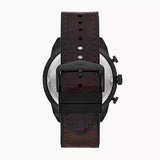 Fossil Bronson Chronograph Brown Dial Brown Leather Strap Watch for Men - FS5713