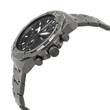 Fossil Bronson Chronograph Black Dial Grey Steel Strap Watch for Men - FS5852