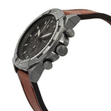 Fossil Bronson Chronograph Grey Dial Brown Leather Strap Watch for Men - FS5855