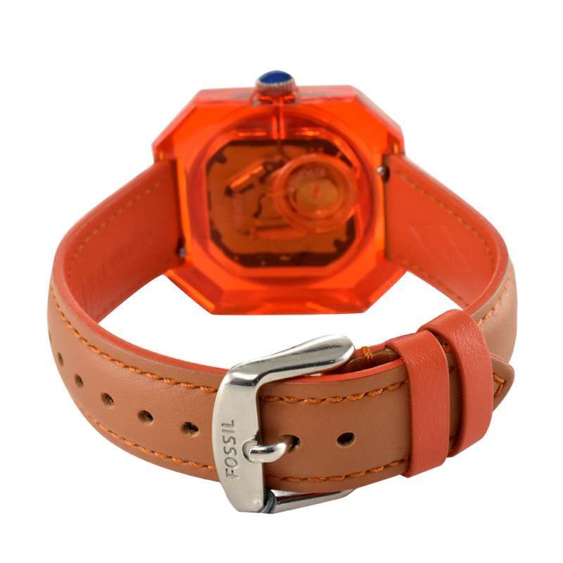 Fossil Candy White Dial Brown Leather Strap Watch for Women - ES3537