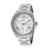 Fossil Cecile Chronograph Silver Dial Silver Steel Strap Watch for Women - AM4481