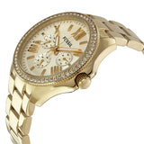 Fossil Cecile Chronograph Gold Dial Gold Steel Strap Watch for Women - AM4482