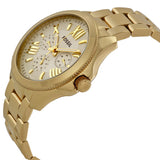 Fossil Cecile Multifunction Champagne Dial Gold Steel Strap Watch for Women - AM4510