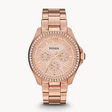 Fossil Cecile Rose Gold Dial Rose Gold Steel Strap Watch for Women - AM4483