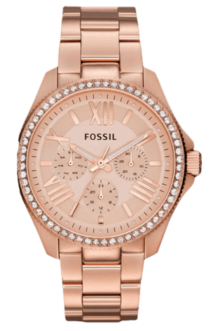 Fossil Cecile Rose Gold Dial Rose Gold Steel Strap Watch for Women - AM4483
