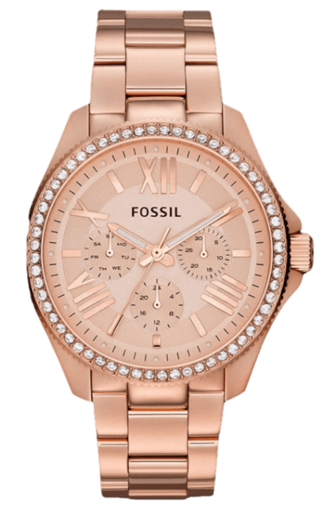 Fossil Cecile Rose Gold Dial Rose Gold Steel Strap Watch for Women - AM4483
