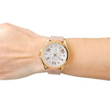 Fossil Cecile White Dial Beige Leather Strap Watch for Women - AM4532